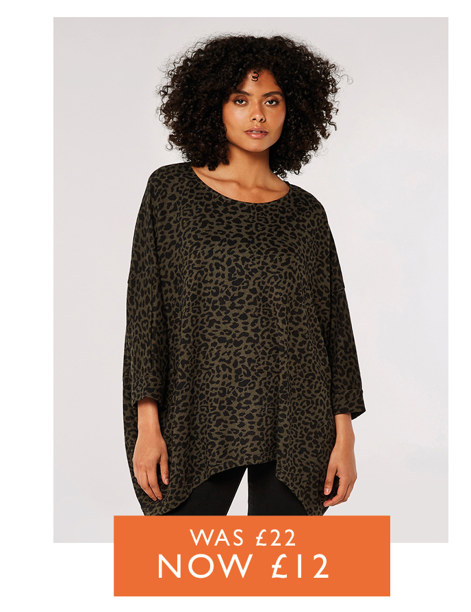 Leopard Oversized Waterfall Top