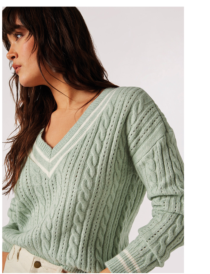 Cable Knit Cricket Jumper