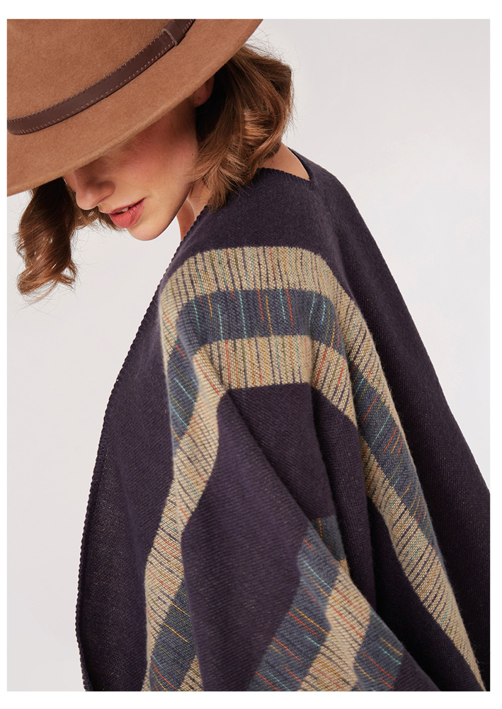 Bold Stripe Blanket Cape