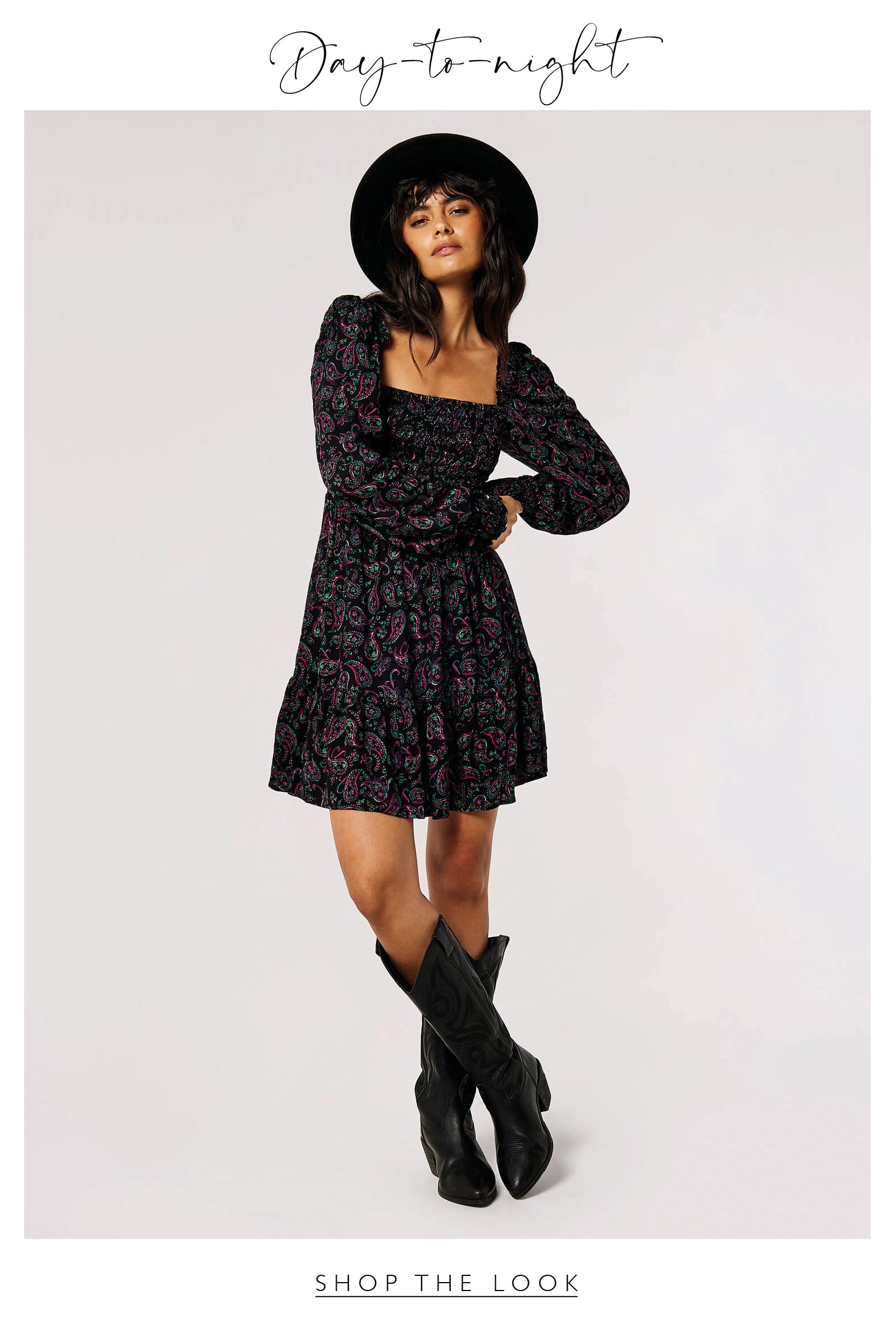 Paisley Milkmaid Mini Dress