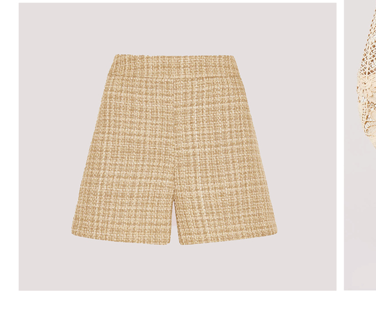 Gold Tweed Tailored Shorts