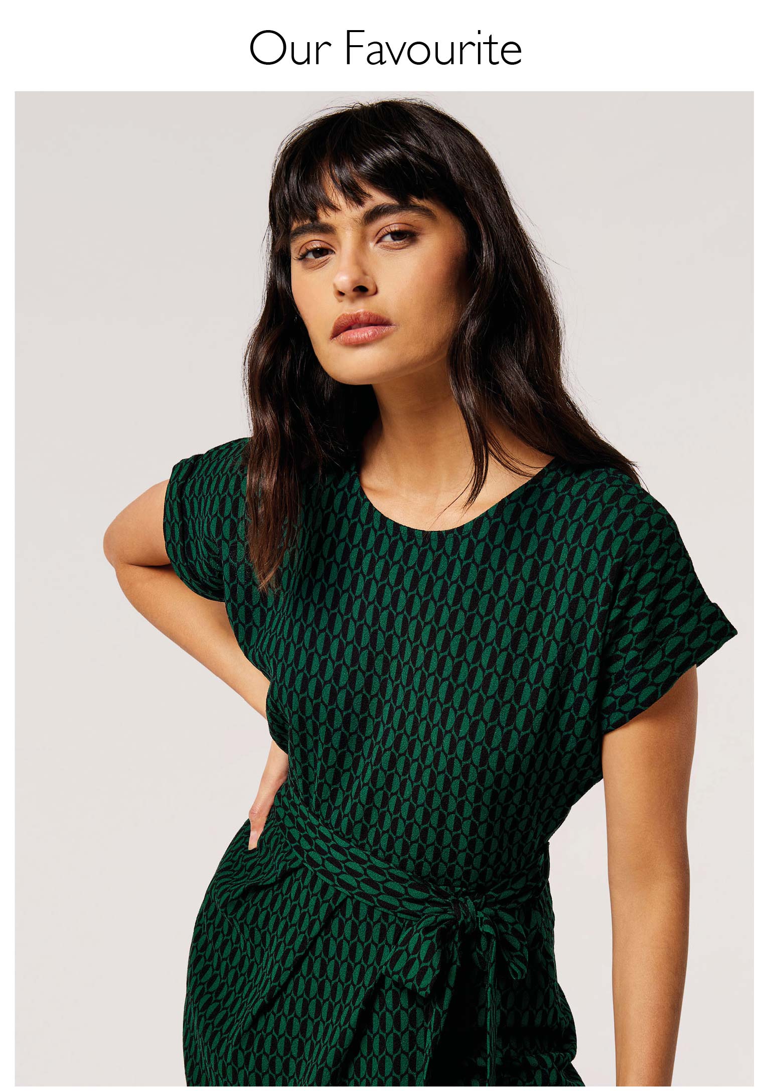 Oval Print Wrap Mini Dress
