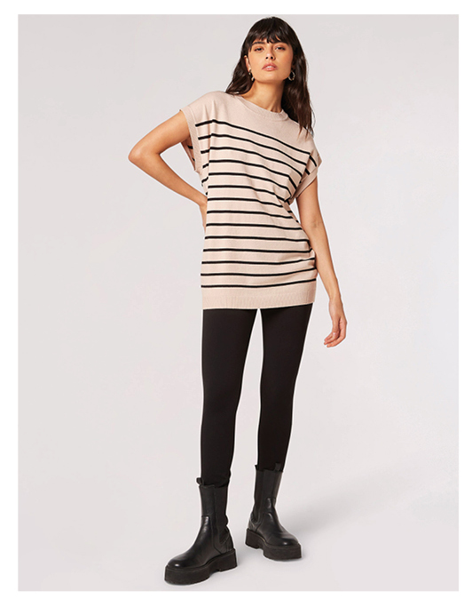 Breton Stripe Longline Knitted Top