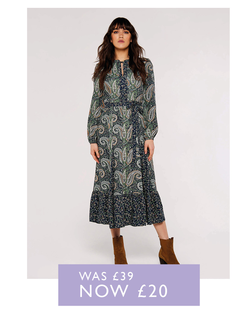 Paisley Mix-Match Midi Dress