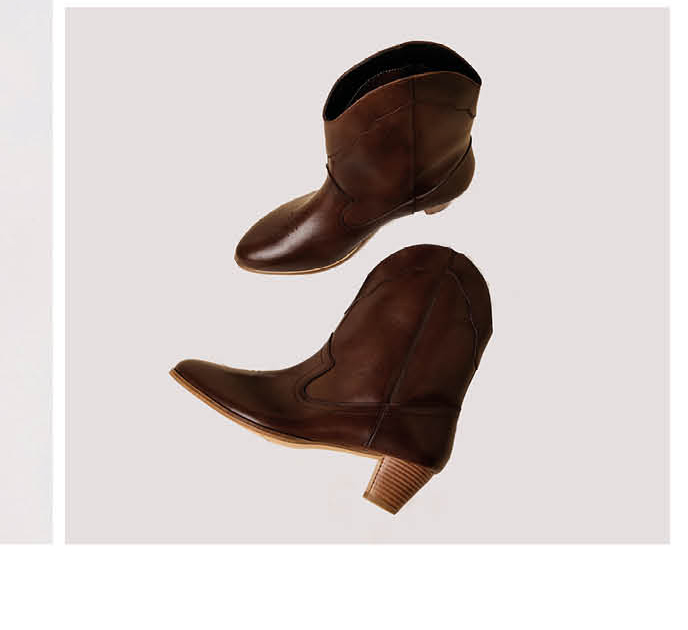 Leather Short Cowboy Boots