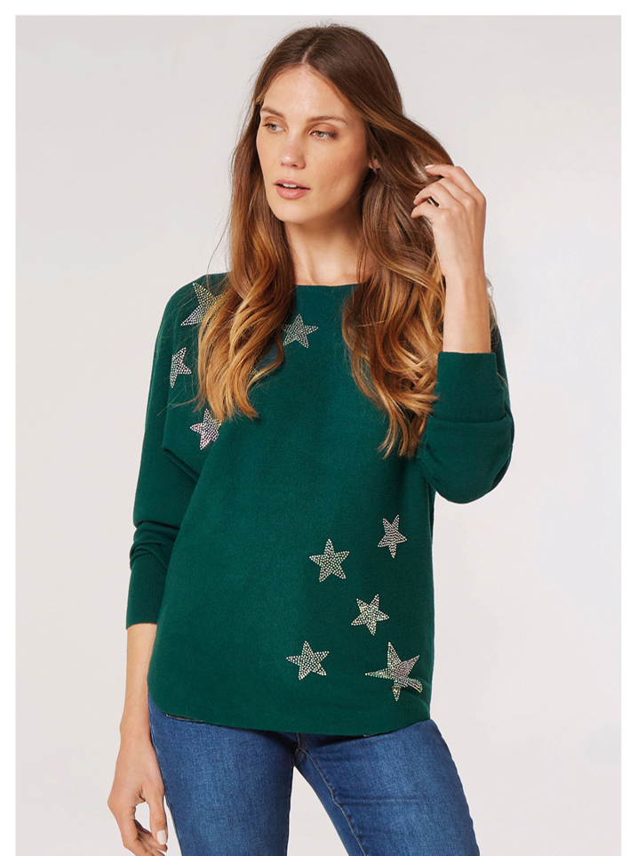 Colourful Studded Stars Jumper