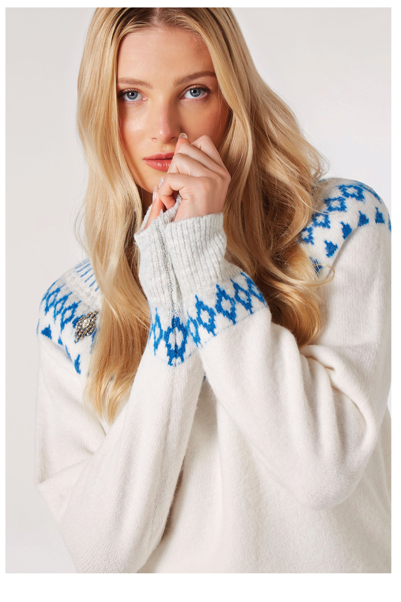 Fair Isle Gem Embellished Jumper