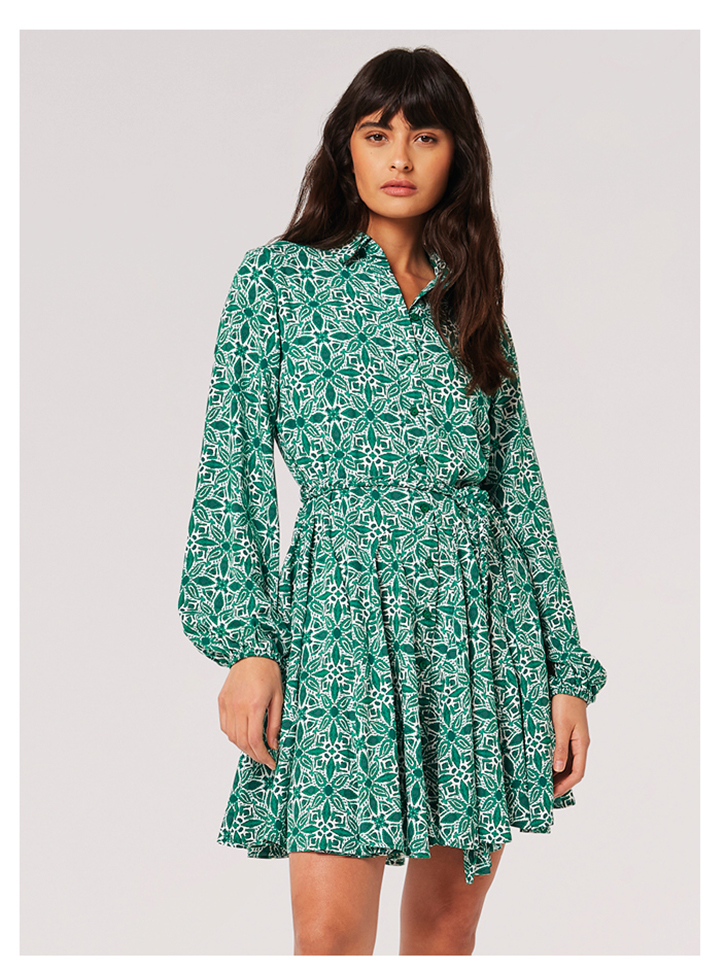 Ikat Tile Shirt Mini Dress