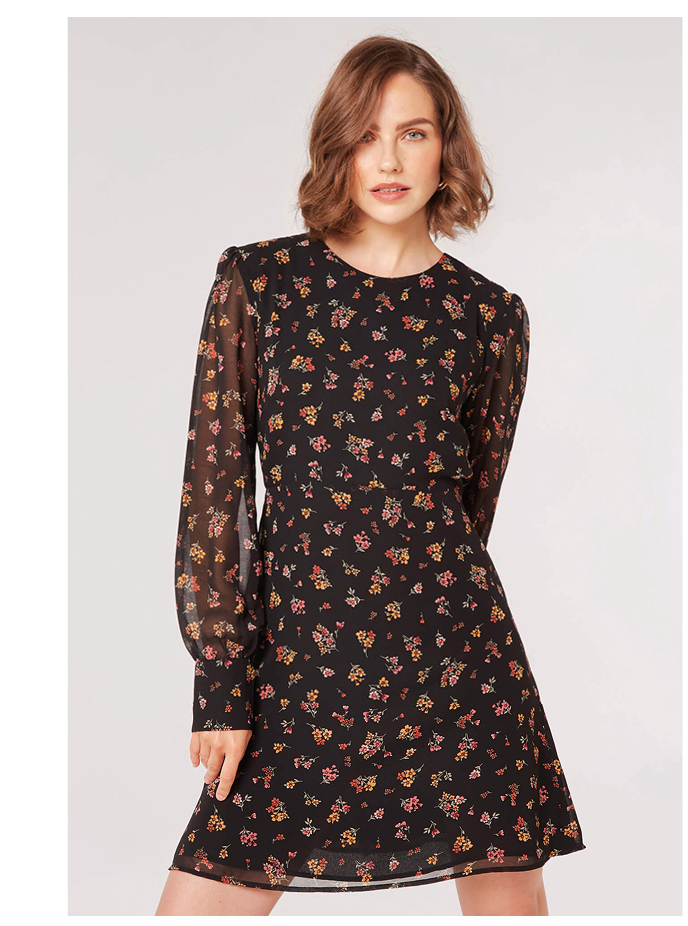 Ditsy Floral Chiffon Mini Dress