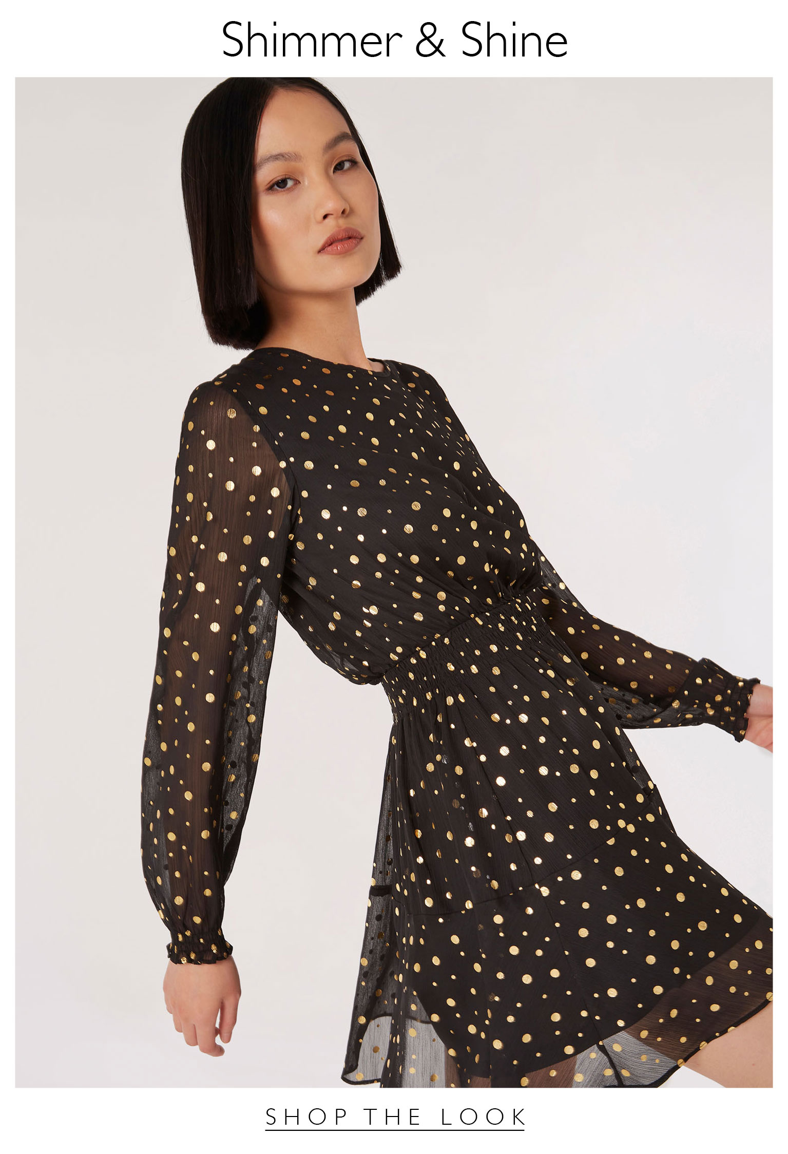 Gold Foil Spot Dress