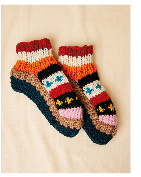 Hand Knit Multicolour Stripe Socks