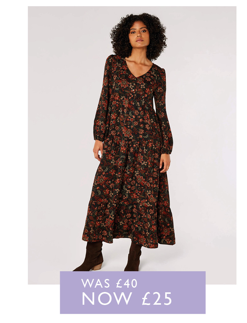 Boho Floral Print Maxi Dress