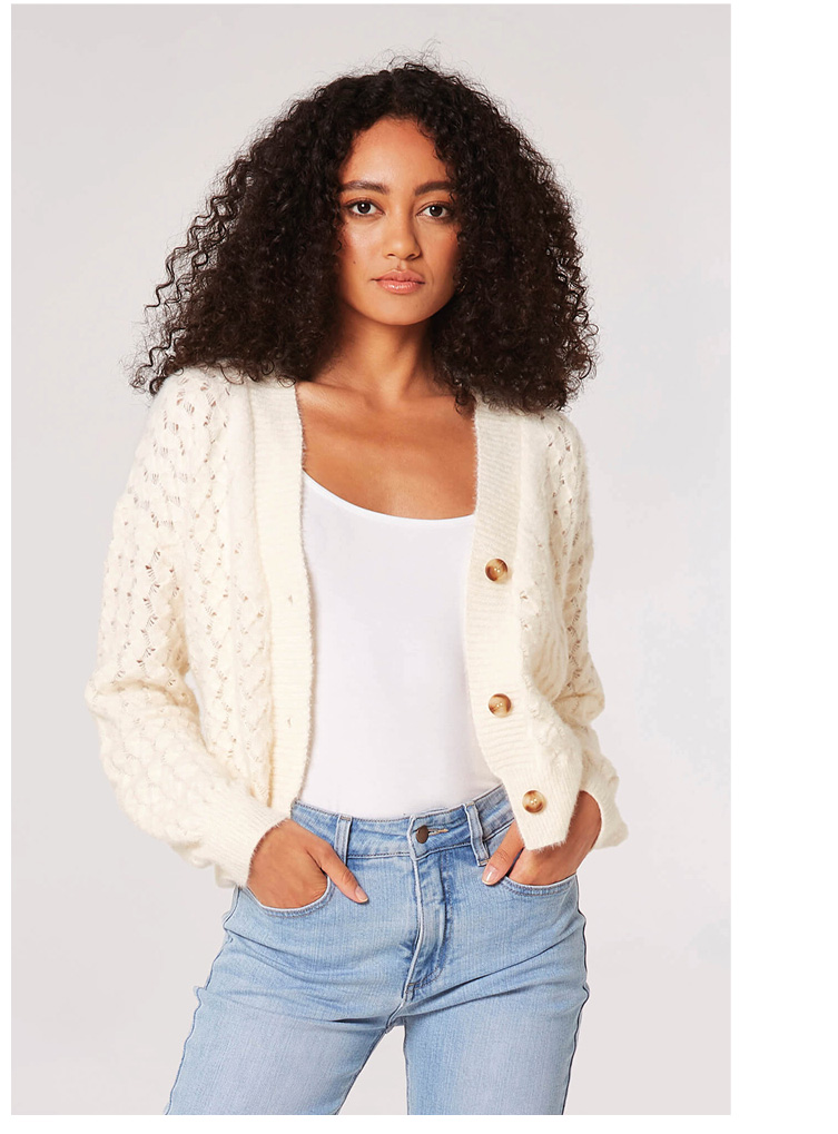 Waffle Knit Chunky Cardigan