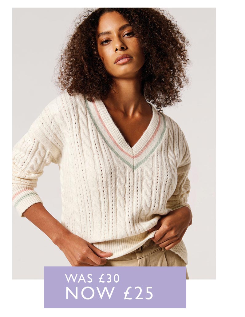 Cable Knit Cricket Jumper