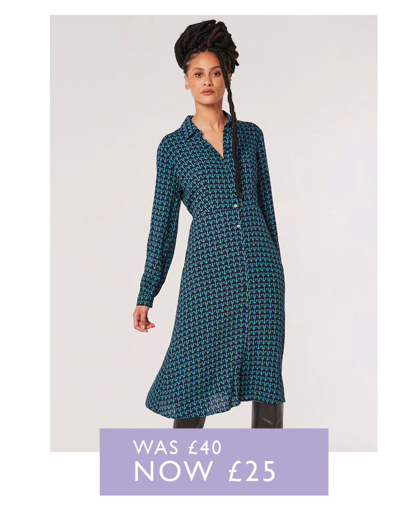 Geometric Shirt Midi Dress