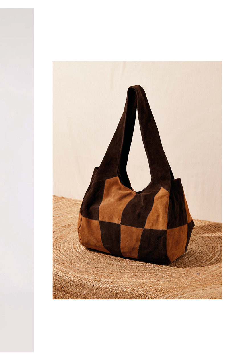 Suede Patchwork Hobo Bag