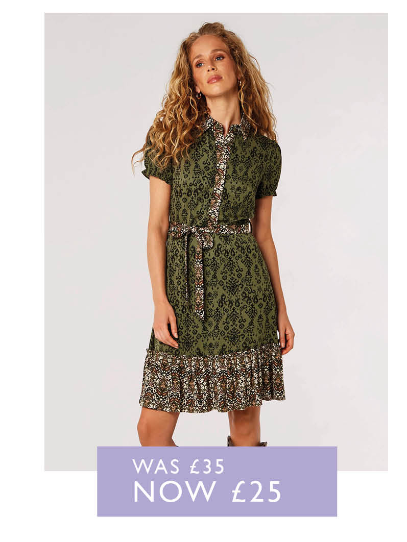 Ikat Tile Shirt Mini Dress