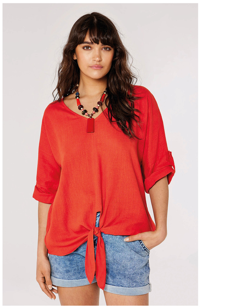 Line Mix Batwing Top