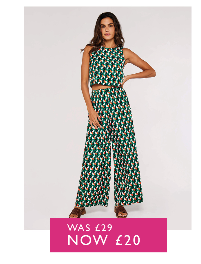 Printed Wide Leg Trousers