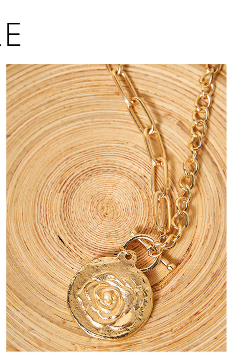 Gold Flower Coin Necklace