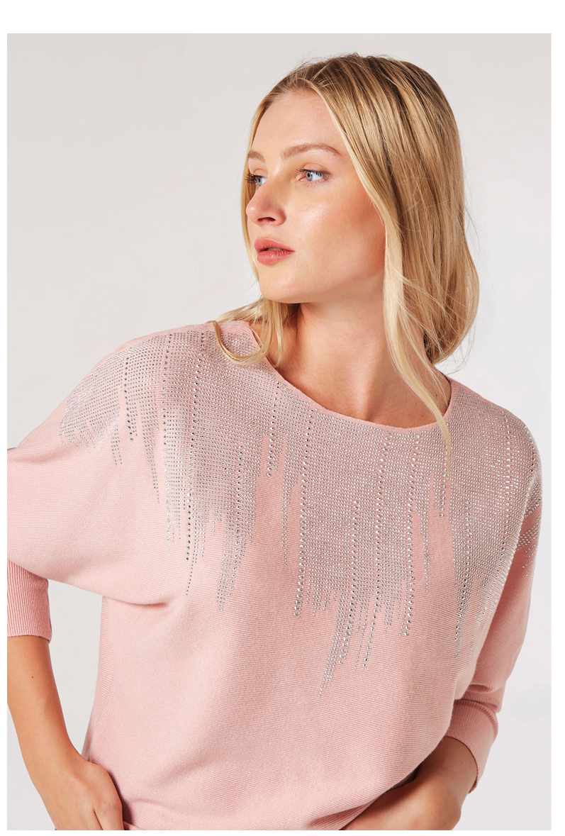 Embellished Stud Batwing Jumper