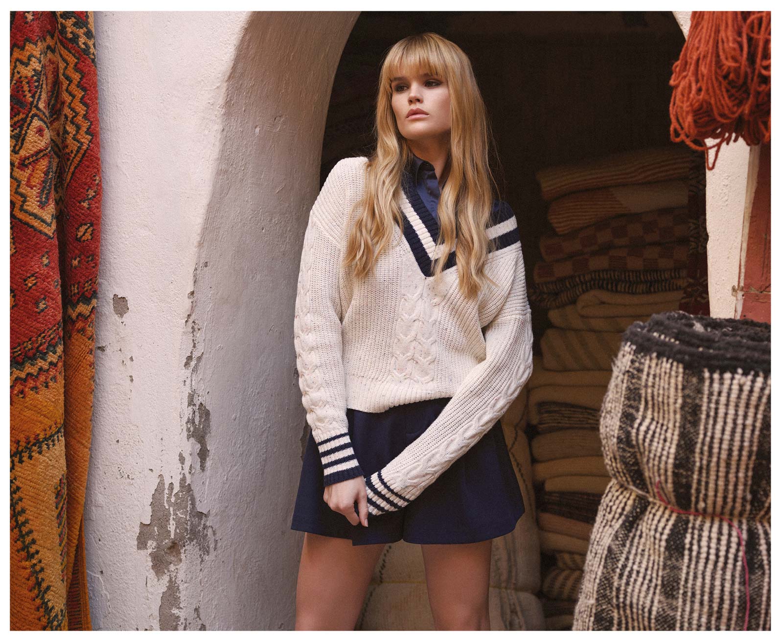 Multi Fleck Chunky Knit Cricket Jumper
