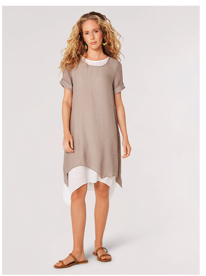 Shimmer Turn Up Sleeve Dress