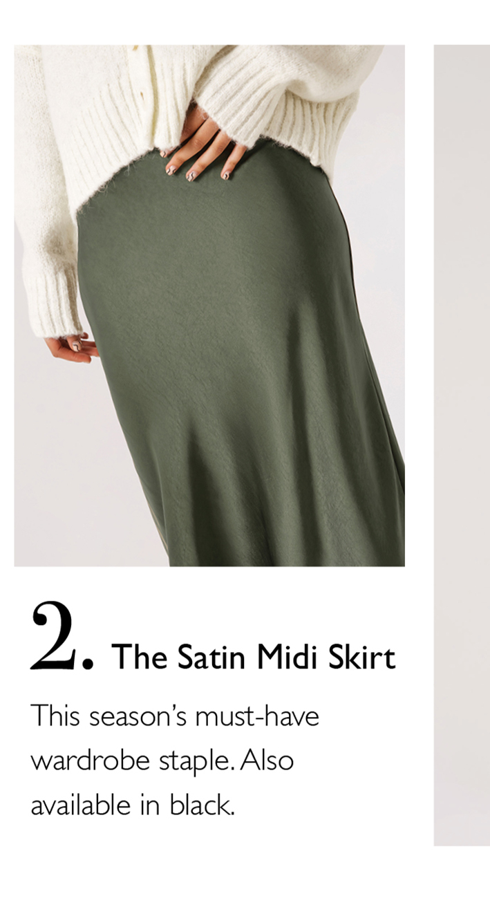 Satin Bias Midi Skirt