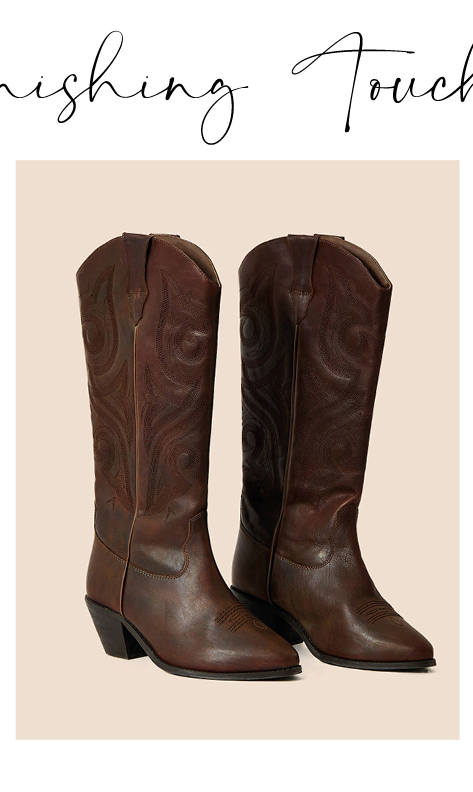 Brown Cowboy Leather Boots