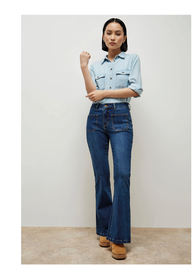 Retro High-Rise Flare Jeans