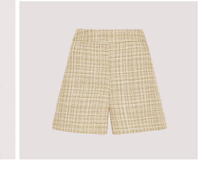 Gold Tweed Tailored Shorts