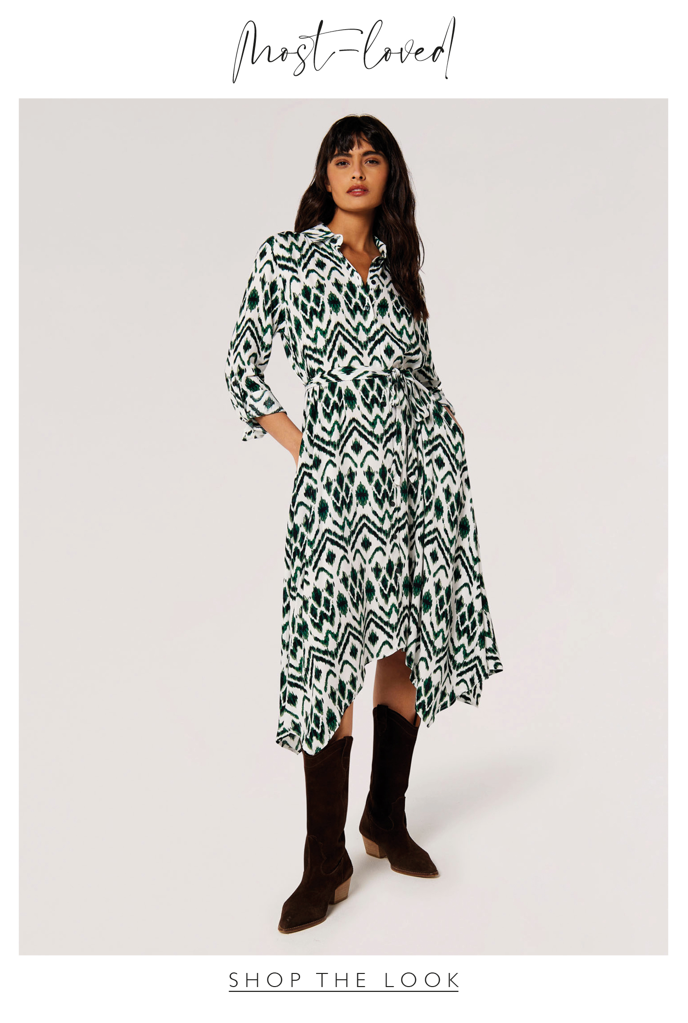 Ikat Shirt Midi Dress