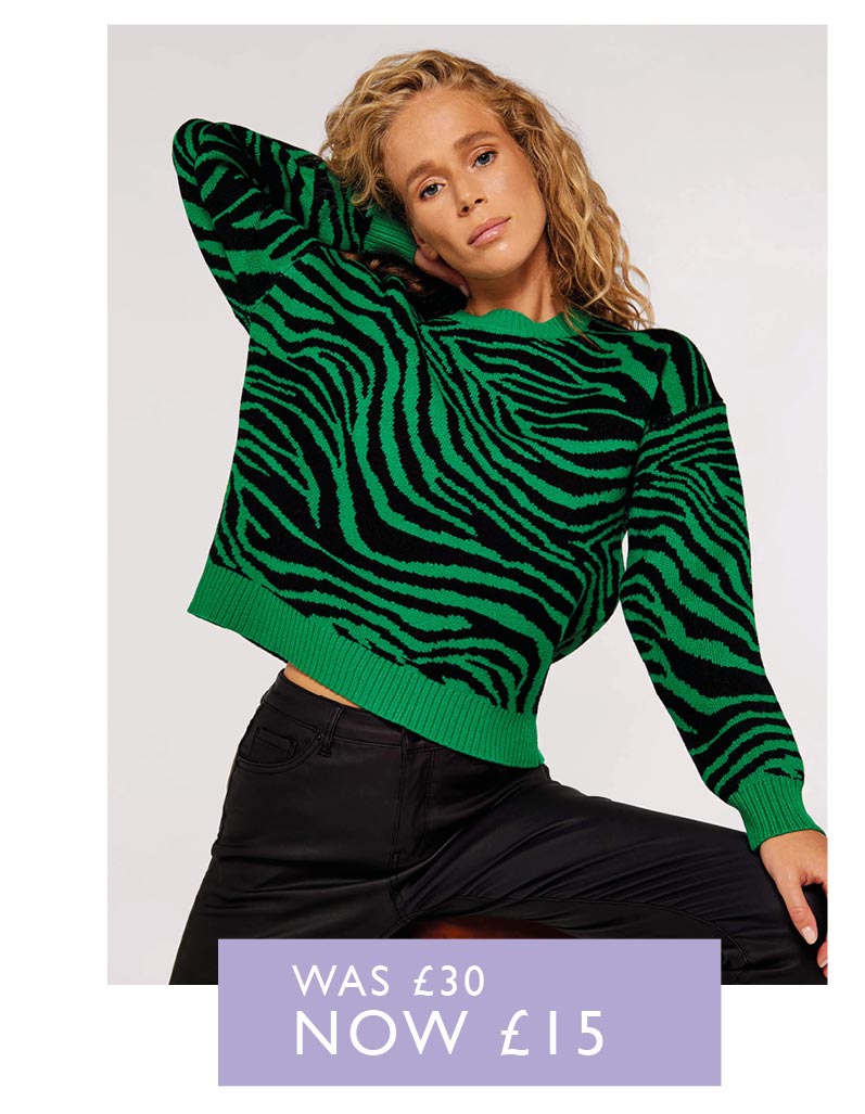 Bright Zebra Chunky Knit Jumper