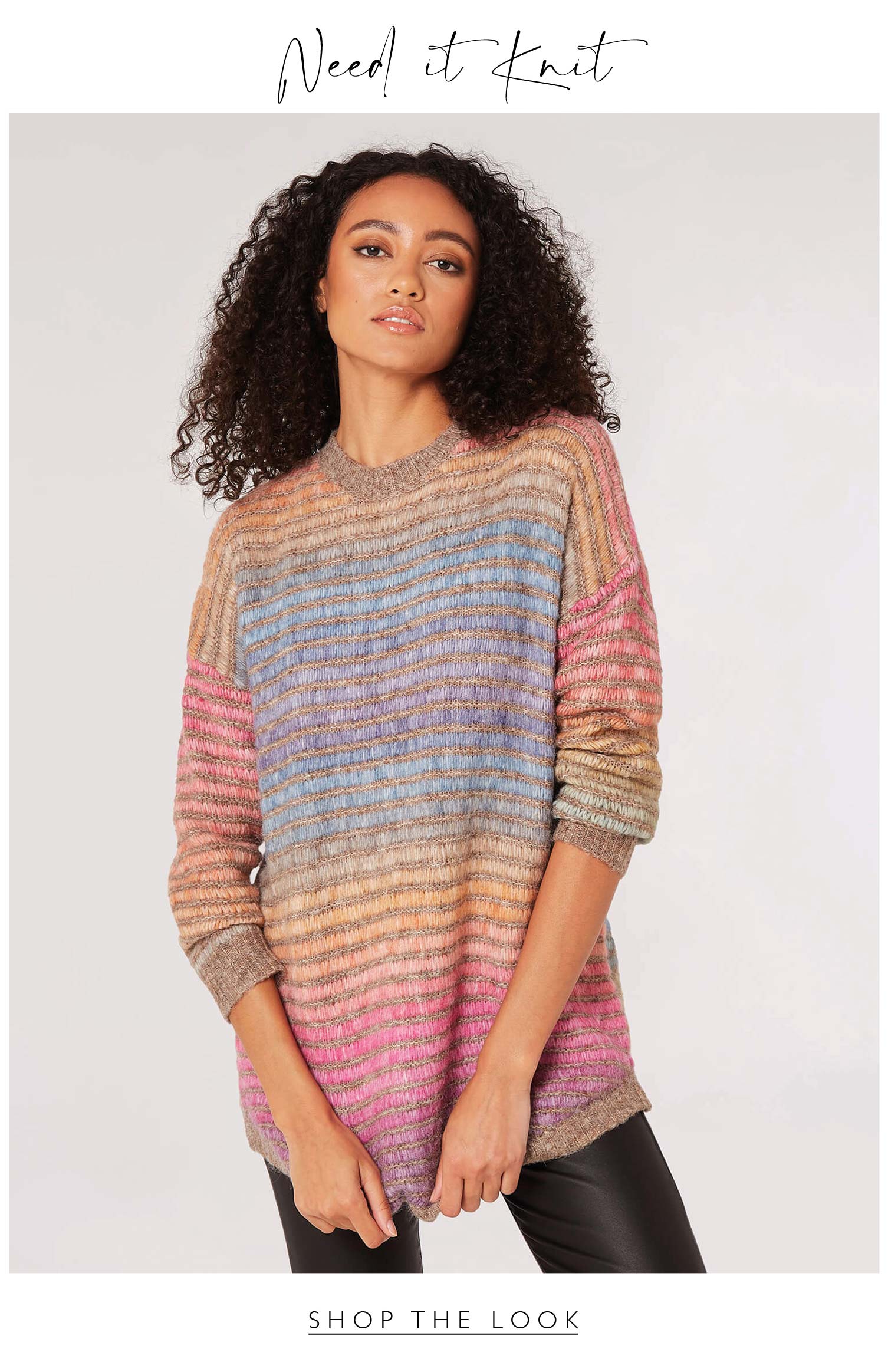 Pastel Stripe Oversized Jumper