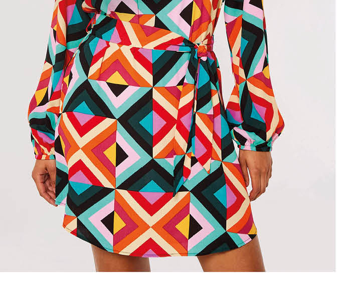 Retro Geometric Mini Dress