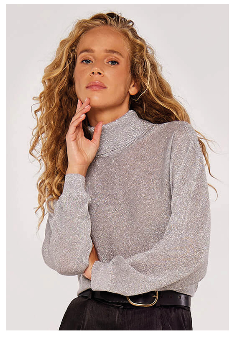 Sparkle Roll Neck Batwing Jumper