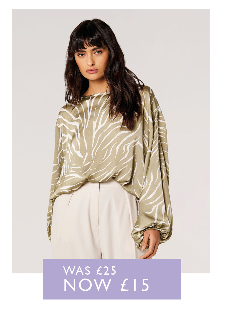 Zebra Print Satin Blouse