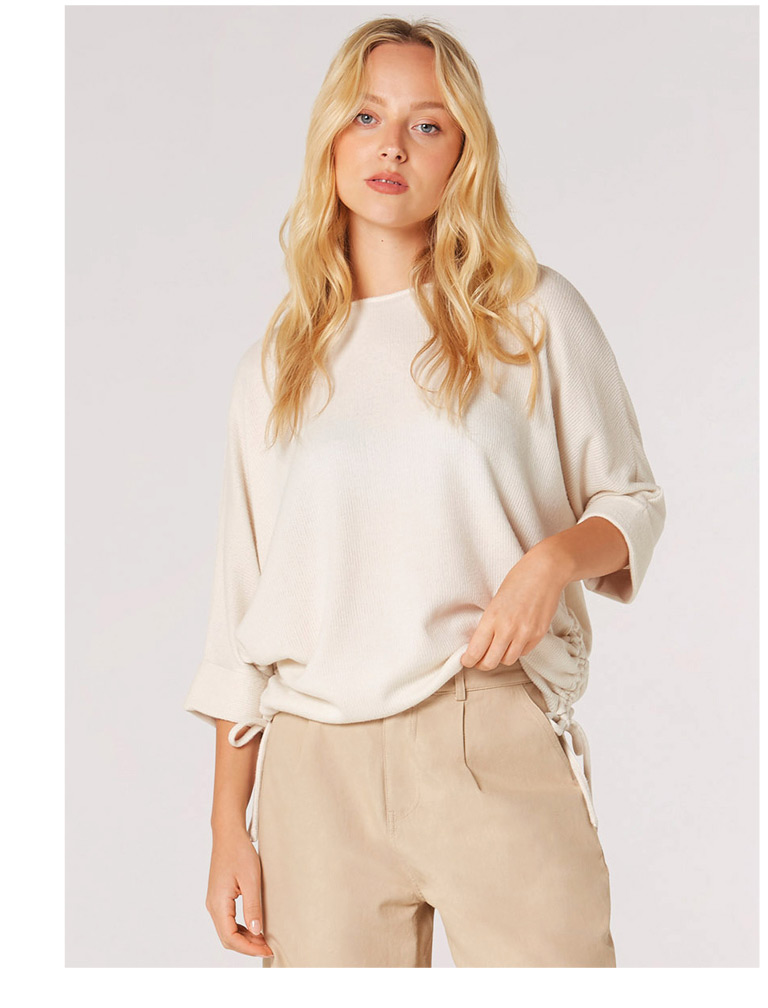 Bat Sleeve Drawstring Top