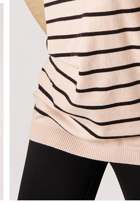 Breton Stripe Longline Knitted Top