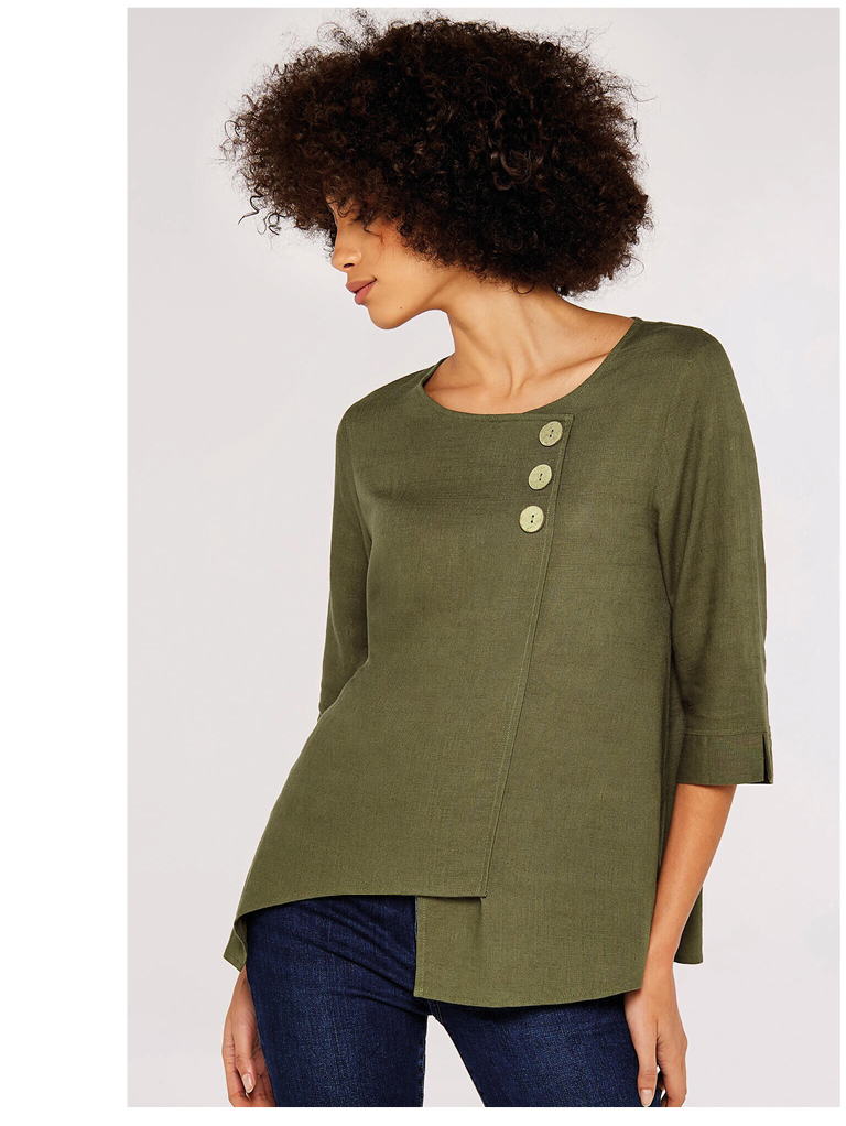 Triple Button Asymmetric Top