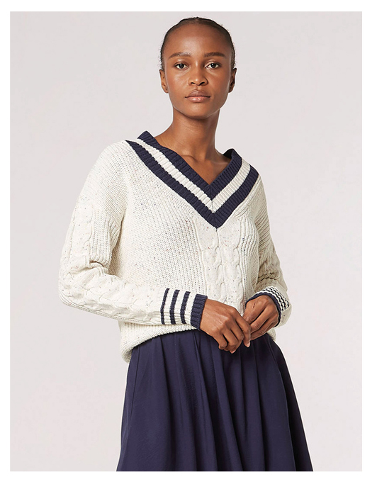 Multi Fleck Chunky Knit Cricket Jumper