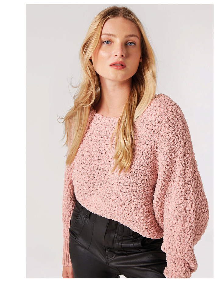 Popcorn Knit Batwing Jumper