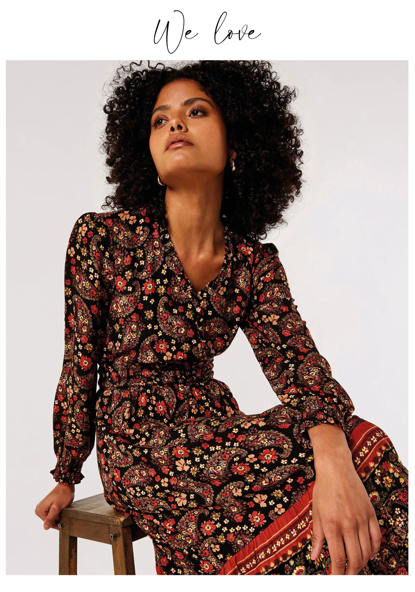 Ditsy Floral Paisley Midi Dress