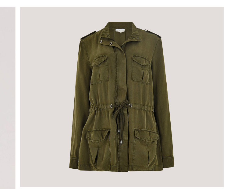 Drawstring Waist Utility Jacket