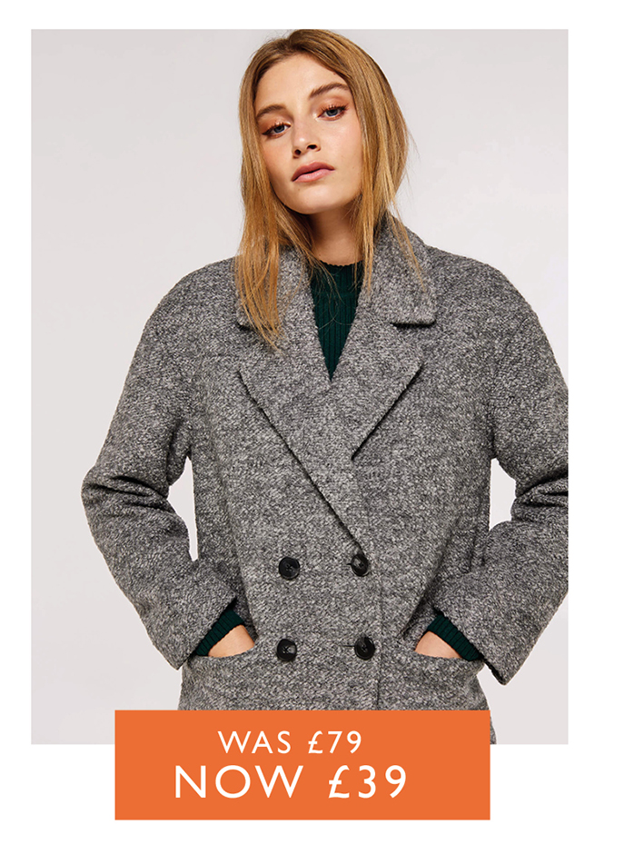 Double-Breasted Boucle Coat