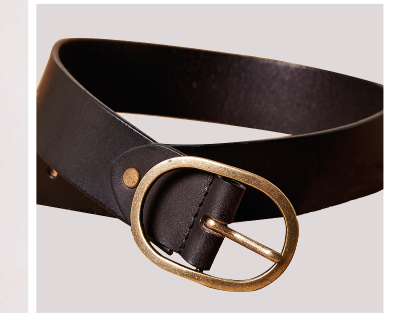 Leather Gold Buckle Belt