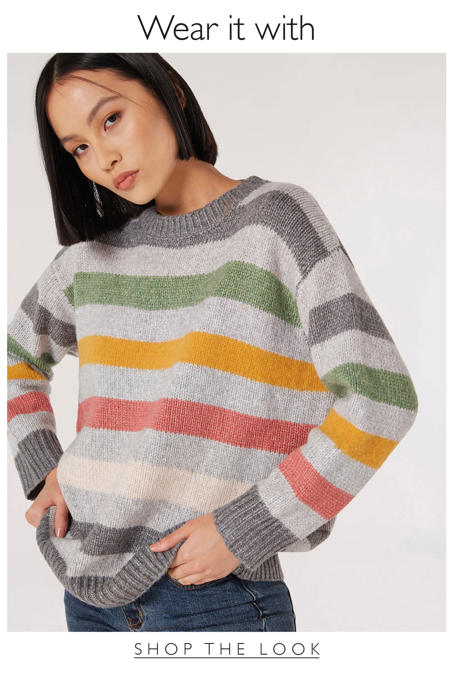 Colourful Stripe Oversized Jumper