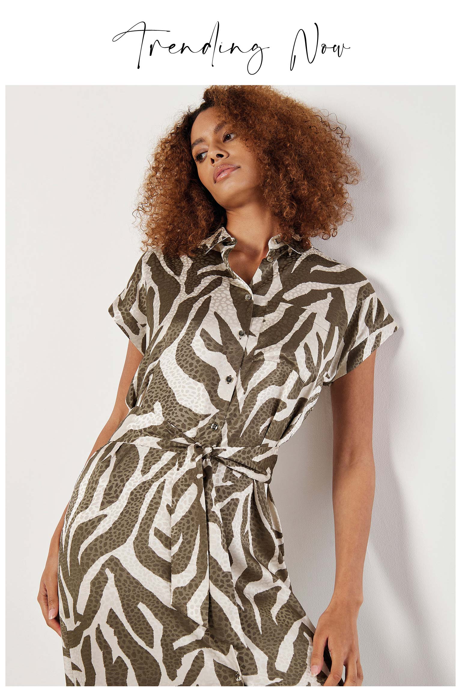Textured Satin Zebra Print Midi Dress