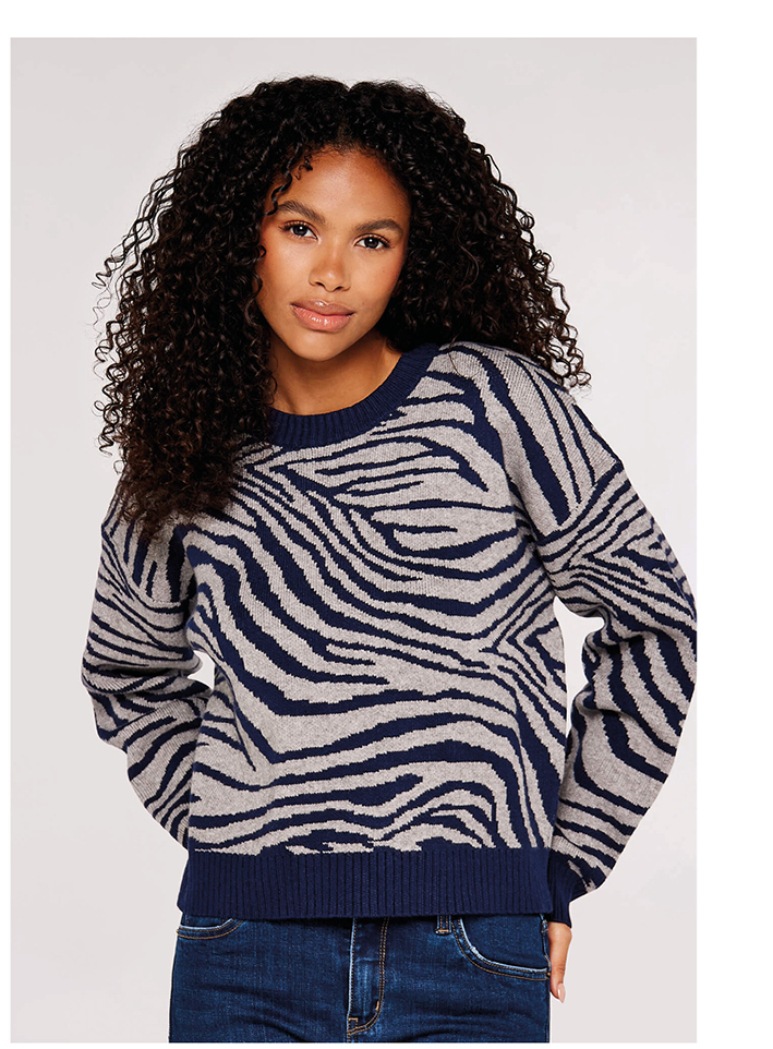 Bright Zebra Chunky Knit Jumper