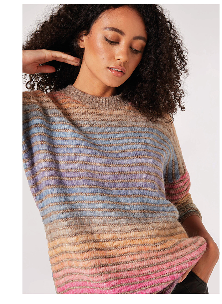 Pastel Stripe Oversized Jumper